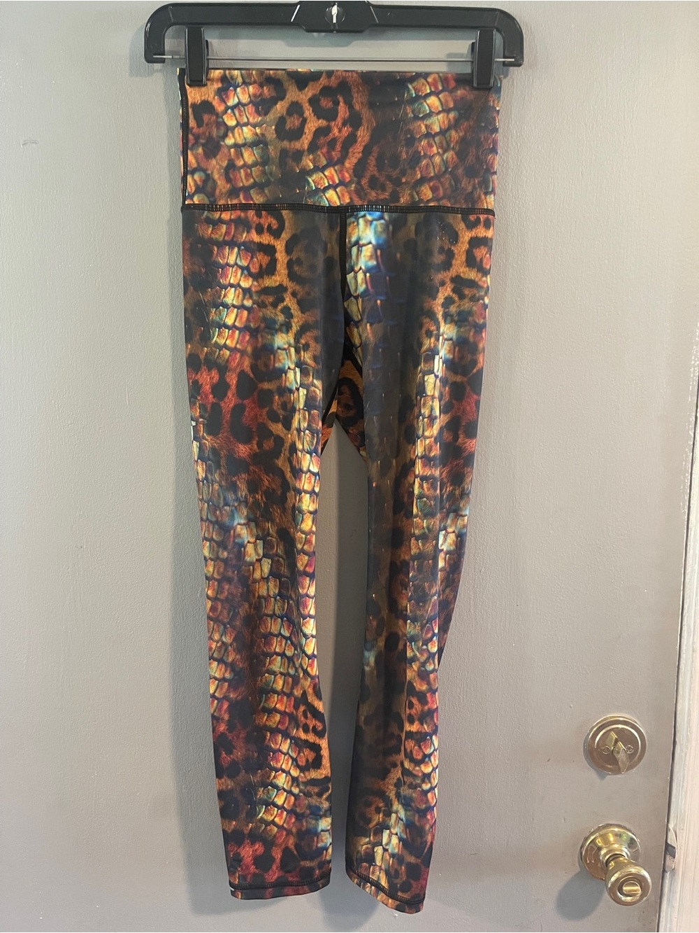 Yoga Democracy Leopard Snakeskin Printed Leggings Size XS